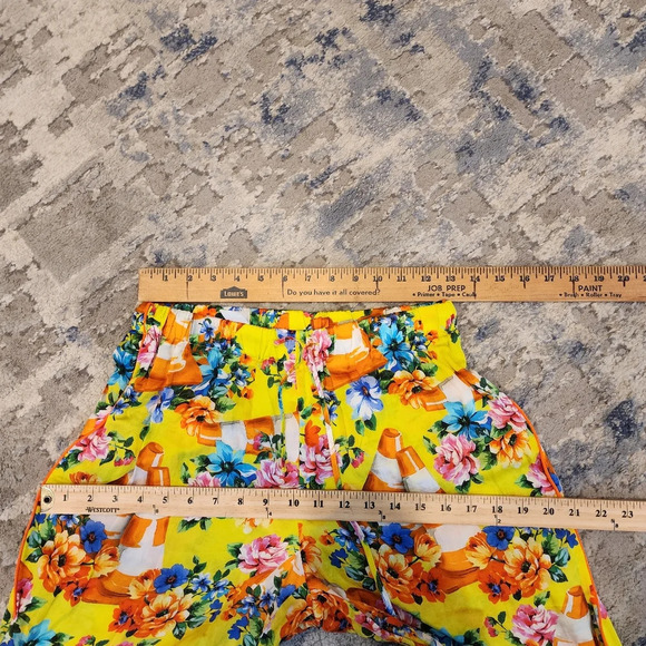 Moschino Couture Silk Traffic Cone Floral Pull On Pants Construction Size 8 - Picture 7 of 16
